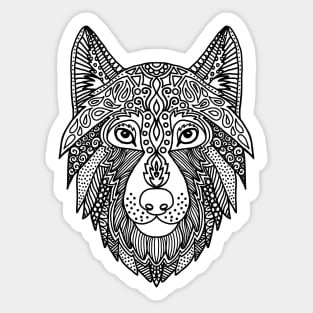 Zen Wolf Head Sticker